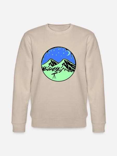 Starry Sky Mountains Telescope - Stanley/Stella CHANGER Unisex Organic Sweatshirt - beige