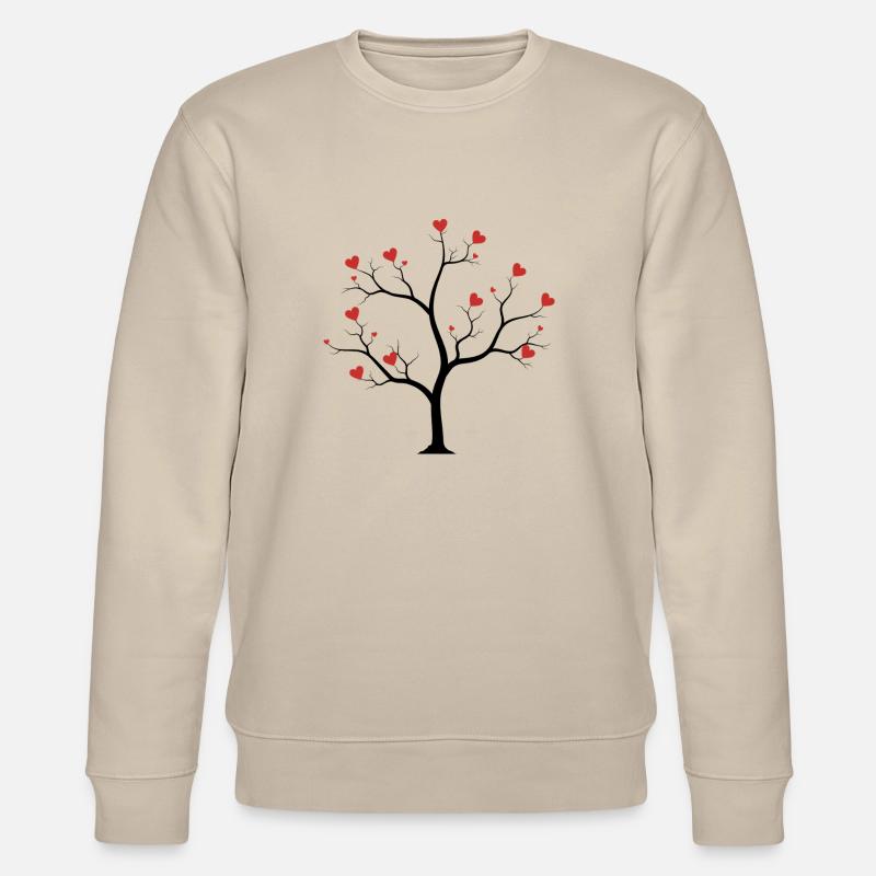 tree with hearts - Stanley/Stella Unisex Bio-Sweatshirt CHANGER  - Beige