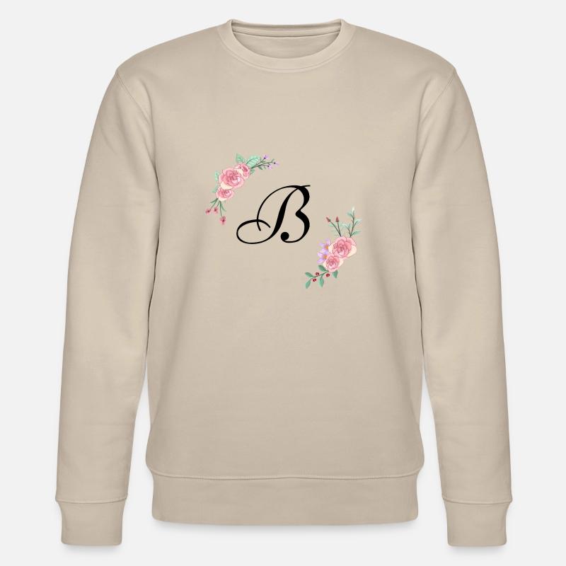 Lettre b florale rose - Sweat bio CHANGER Stanley/Stella Unisexe - beige