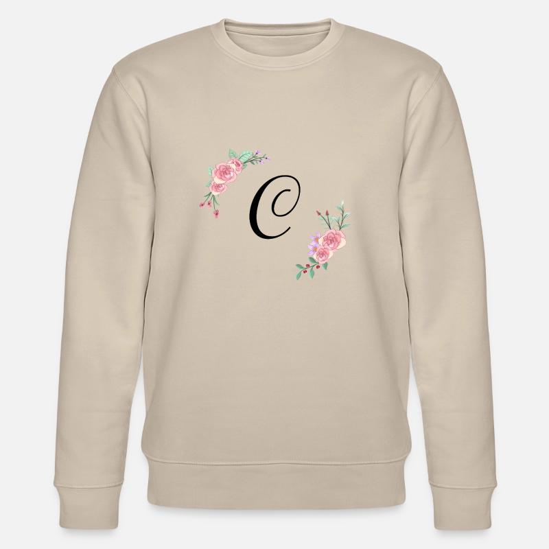 Rosa Blumenbuchstabe c - Stanley/Stella Unisex Bio-Sweatshirt CHANGER  - Beige