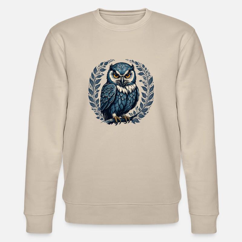Eule in blau - Stanley/Stella Unisex Bio-Sweatshirt CHANGER  - Beige