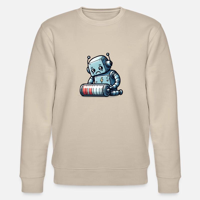 Robot Weak Battery Robo-Problems - Stanley/Stella CHANGER Unisex Organic Sweatshirt - beige