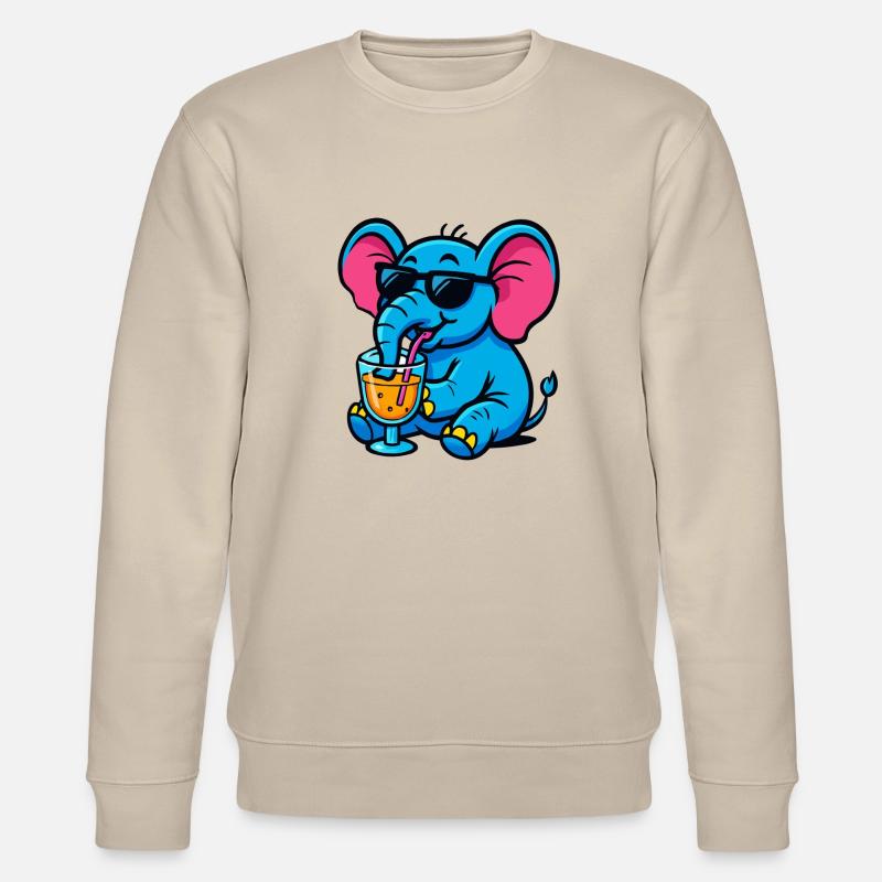 elefant comic cocktail - Stanley/Stella Unisex Bio-Sweatshirt CHANGER  - Beige