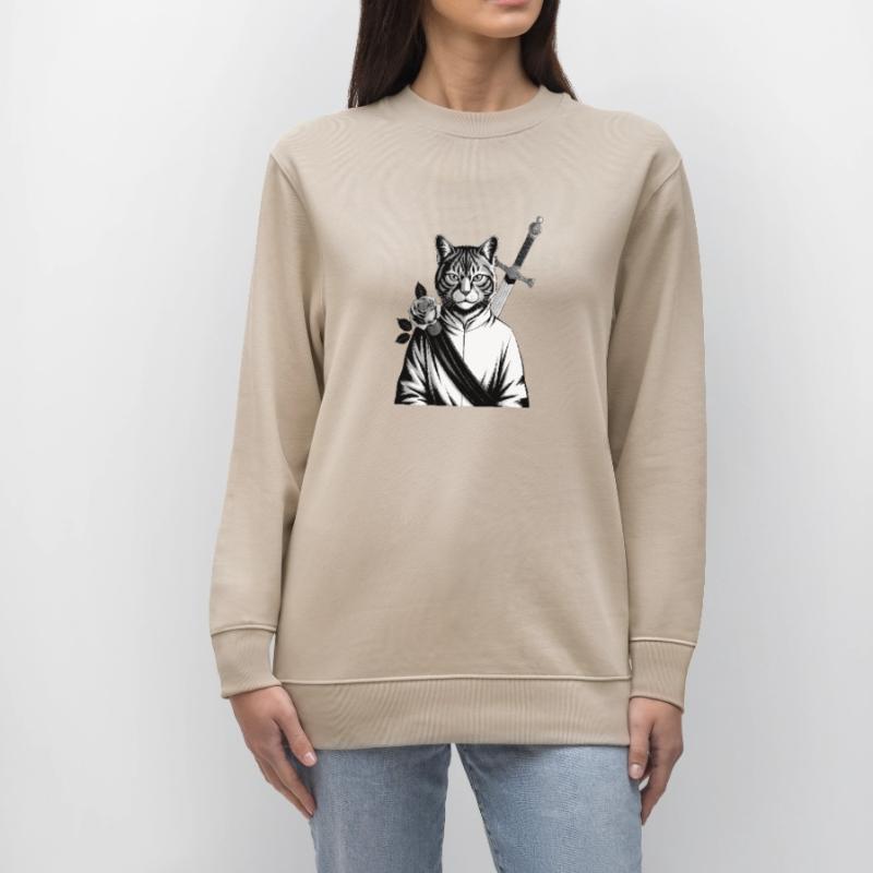 Die Samurai-Katze, die Bushido-Katze Stanley/Stella Unisex Bio-Sweatshirt CHANGER 