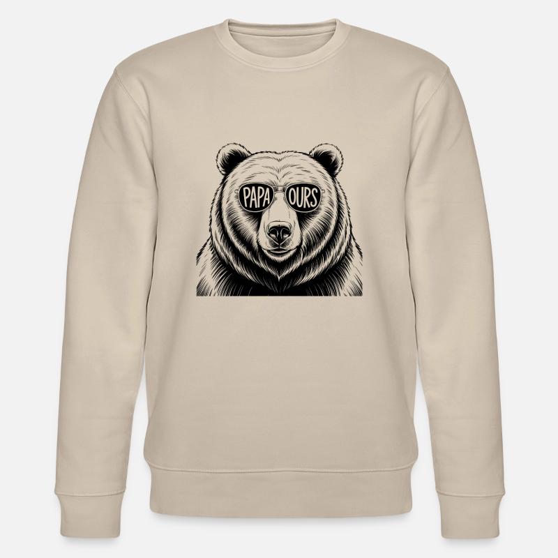 papa ours - Stanley/Stella Unisex Bio-Sweatshirt CHANGER  - Beige
