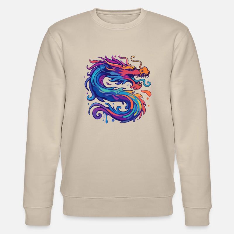 Neon Drache - Stanley/Stella Unisex Bio-Sweatshirt CHANGER  - Beige