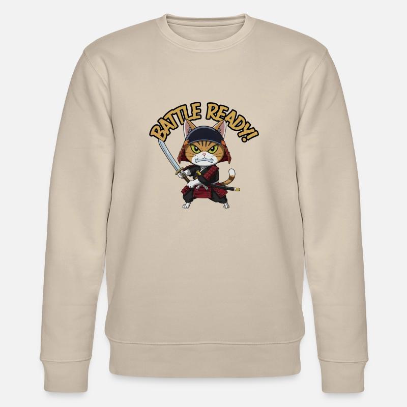 Chat samouraï - Sweat bio CHANGER Stanley/Stella Unisexe - beige