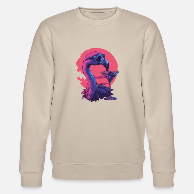 Flamant rose au coucher du soleil - Sweat bio CHANGER Stanley/Stella Unisexe - beige