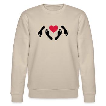 Füße - Sex - Stanley/Stella Unisex Bio-Sweatshirt CHANGER  - Beige - Vorne - Nik (191cm) & Marisol (170cm)
