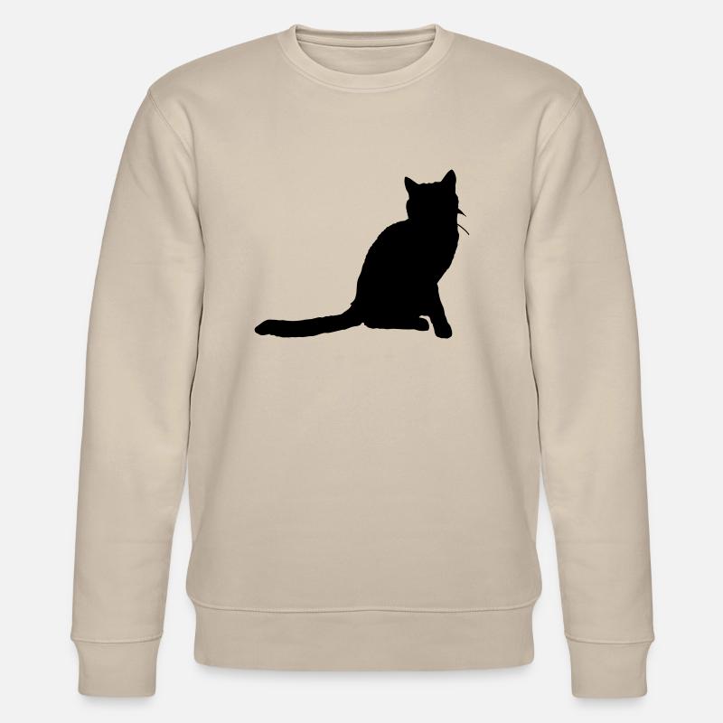 Vector Cat Silhouette - Stanley/Stella CHANGER Unisex Organic Sweatshirt - beige