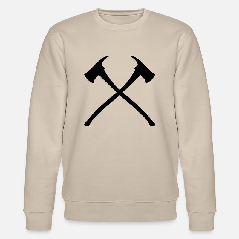 2 Feuerwehr Äxte - Stanley/Stella Unisex Bio-Sweatshirt CHANGER  - Beige