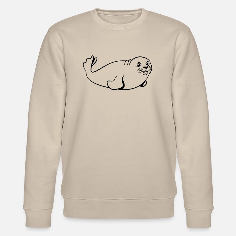 seehund süss witzig - Stanley/Stella Unisex Bio-Sweatshirt CHANGER  - Beige