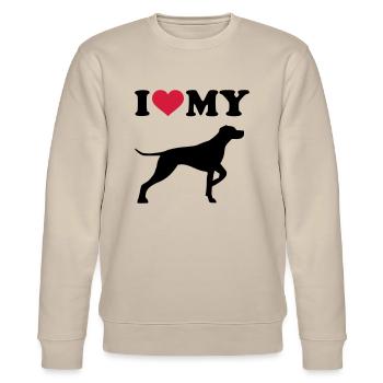 German Shorthaired Pointer - Sweat bio CHANGER Stanley/Stella Unisexe - beige - Devant - Nik (191cm) & Marisol (170cm)