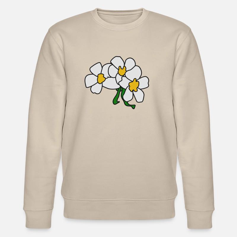 Gänseblümchen abstrakte Skizze - Stanley/Stella Unisex Bio-Sweatshirt CHANGER  - Beige
