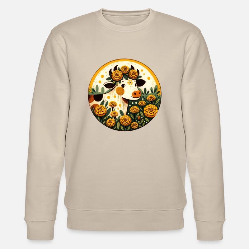 Ringelblume Kuh - Stanley/Stella Unisex Bio-Sweatshirt CHANGER  - Beige