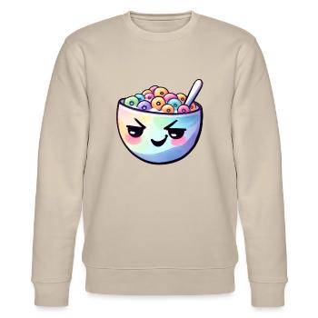 Animated Breakfast Cereal - Stanley/Stella CHANGER Unisex Organic Sweatshirt - beige - Front - Nik (191cm) & Marisol (170cm)