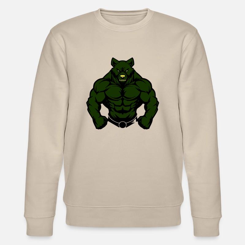 bär comic fit - Stanley/Stella Unisex Bio-Sweatshirt CHANGER  - Beige