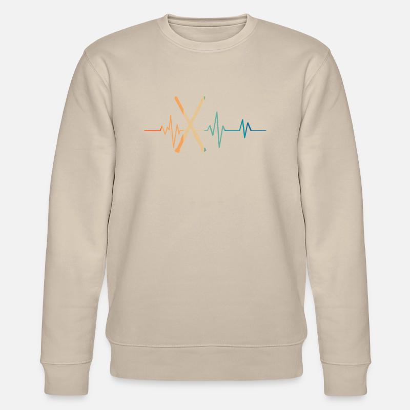 Retro Lichtschwert Herzschlag - Stanley/Stella Unisex Bio-Sweatshirt CHANGER  - Beige