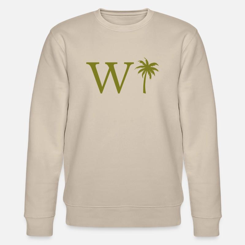 Lettre w vert Palm - Sweat bio CHANGER Stanley/Stella Unisexe - beige