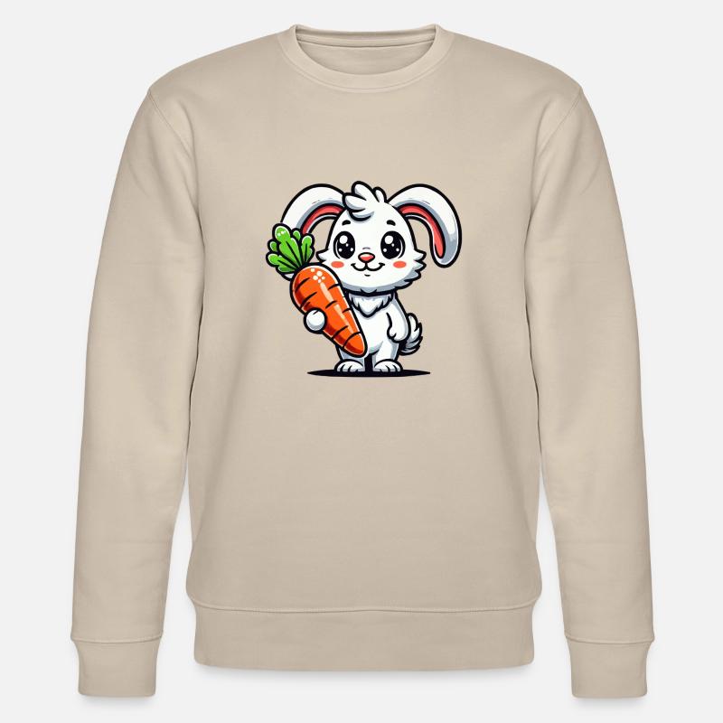 hase rabbit comic - Stanley/Stella Unisex Bio-Sweatshirt CHANGER  - Beige