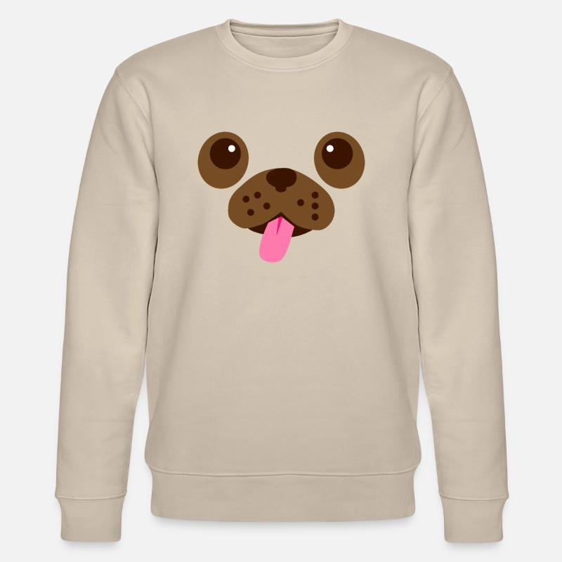 Mops-Gesicht - Stanley/Stella Unisex Bio-Sweatshirt CHANGER  - Beige