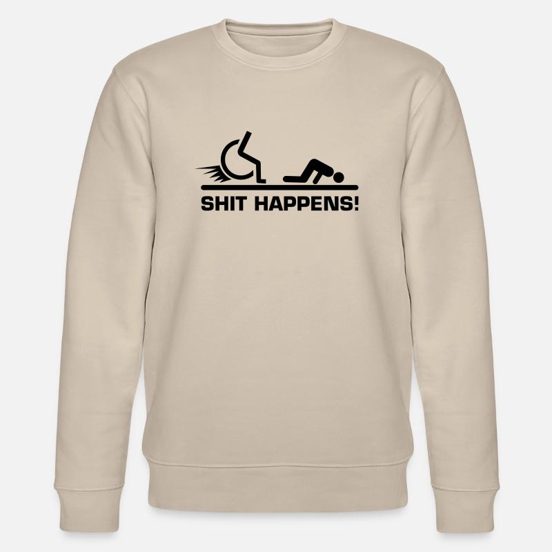 shit_happens_rollstuhl - Stanley/Stella CHANGER Unisex Organic Sweatshirt - beige