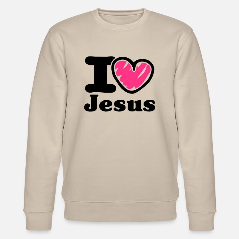 i Love Jesus_V1 - Stanley/Stella Unisex Bio-Sweatshirt CHANGER - Beige