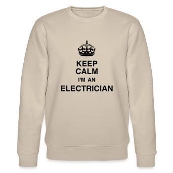 Elektriker / Elektrizität / Energie / DIY - Stanley/Stella Unisex Bio-Sweatshirt CHANGER  - Beige - Vorne - Nik (191cm) & Marisol (170cm)