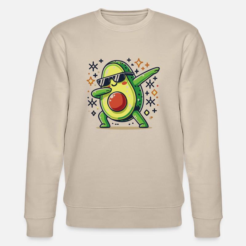 Dabbende Avocado - Stanley/Stella Unisex Bio-Sweatshirt CHANGER  - Beige