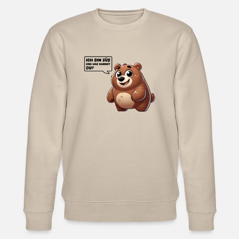 Bear Comic Cute - Stanley/Stella CHANGER Unisex Organic Sweatshirt - beige