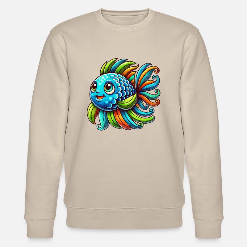 Bande dessinée de poisson - Sweat bio CHANGER Stanley/Stella Unisexe - beige