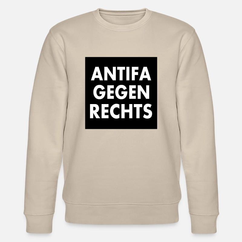 Antifa gegen rechts - Stanley/Stella Unisex Bio-Sweatshirt CHANGER  - Beige