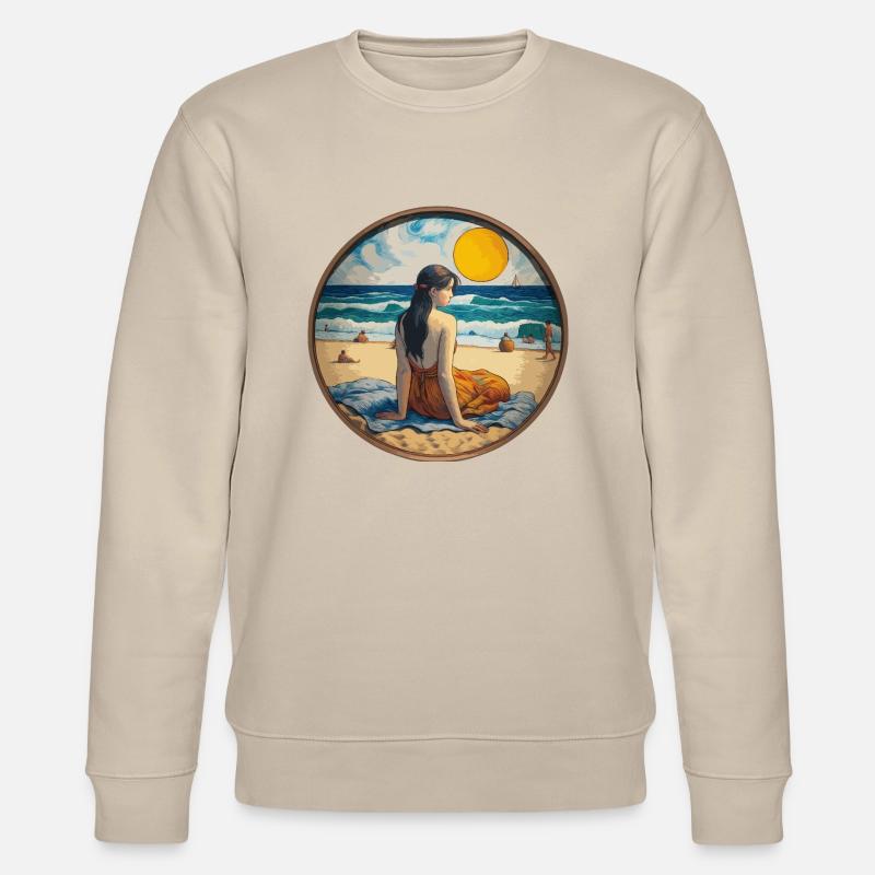 Fille sur la plage - Sweat bio CHANGER Stanley/Stella Unisexe - beige