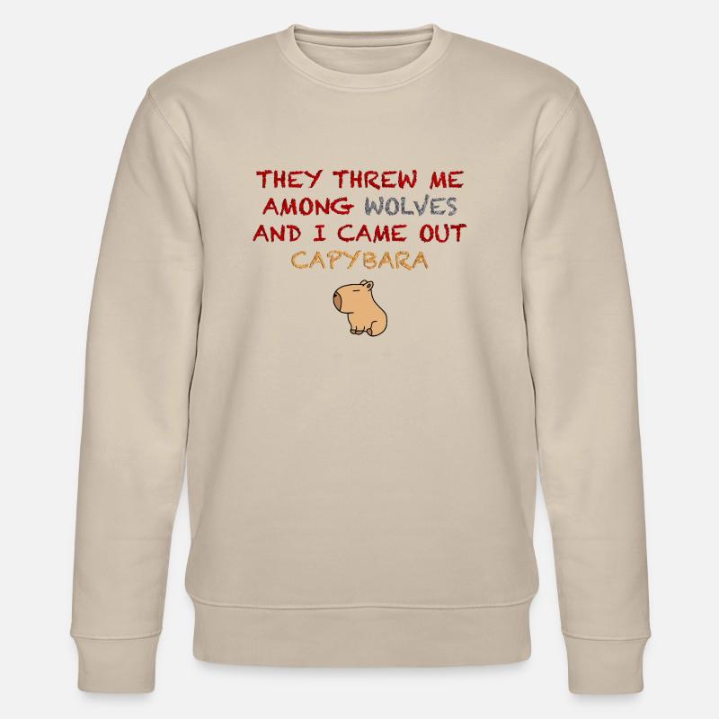 Ich bin ein Capybara - Stanley/Stella Unisex Bio-Sweatshirt CHANGER  - Beige