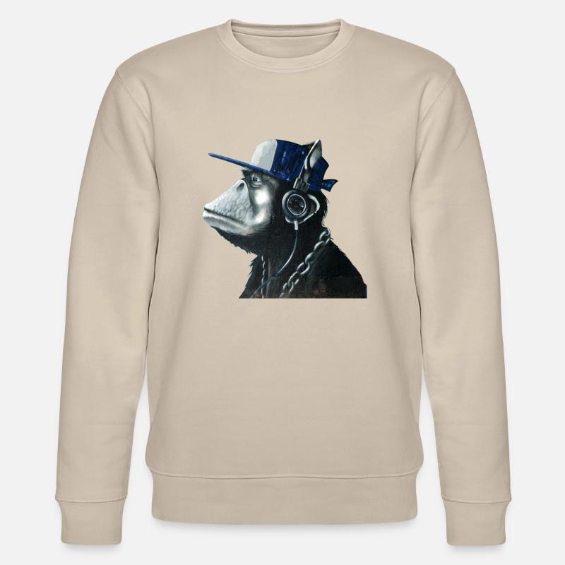 Affe Graffiti von Custom - Stanley/Stella Unisex Bio-Sweatshirt CHANGER  - Beige