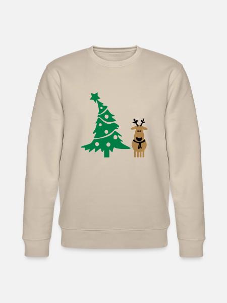 reindeer & christmas tree - Stanley/Stella CHANGER Unisex Organic Sweatshirt - beige