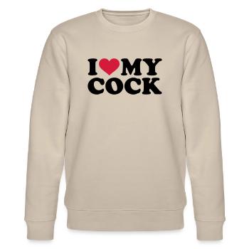 Penis - Stanley/Stella Unisex Bio-Sweatshirt CHANGER  - Beige - Vorne - Nik (191cm) & Marisol (170cm)