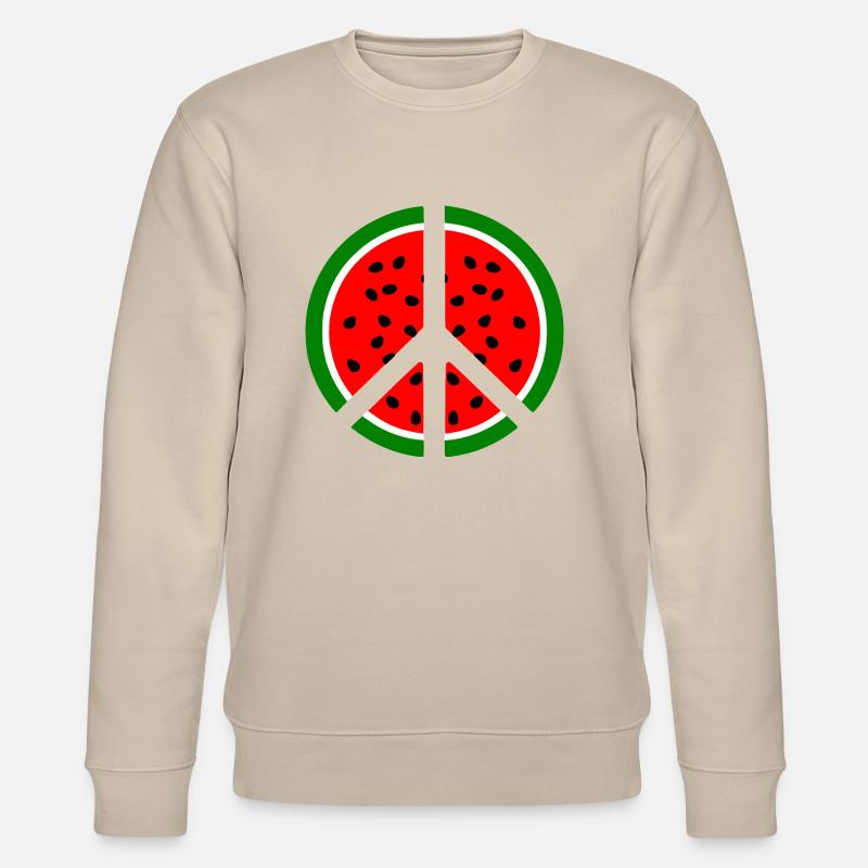 Wassermelone melone peacezeichen - Stanley/Stella Unisex Bio-Sweatshirt CHANGER  - Beige
