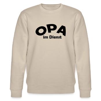 opa im dienst - Stanley/Stella Unisex Bio-Sweatshirt CHANGER  - Beige - Vorne - Nik (191cm) & Marisol (170cm)