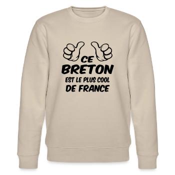 Breton / Bretonne / Bretagne / France / Humour / - Sweat bio CHANGER Stanley/Stella Unisexe - beige - Devant - Nik (191cm) & Marisol (170cm)