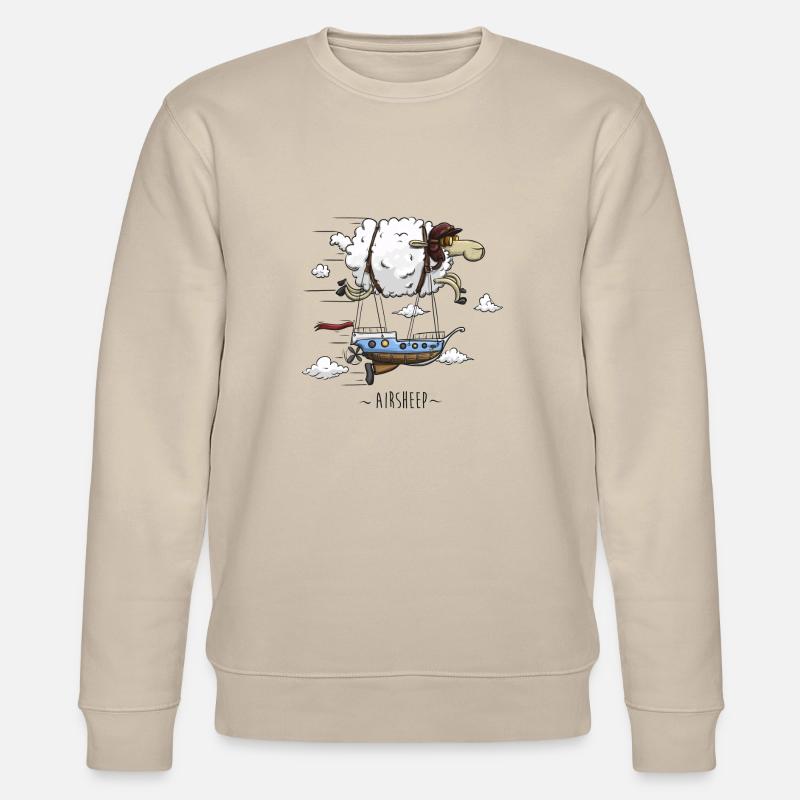 Mouton volant dirigeable - Sweat bio CHANGER Stanley/Stella Unisexe - beige