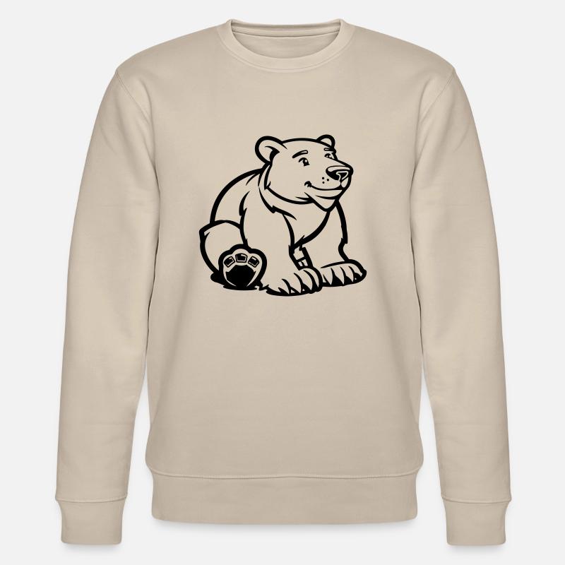 eisbär comic bär - Stanley/Stella Unisex Bio-Sweatshirt CHANGER  - Beige