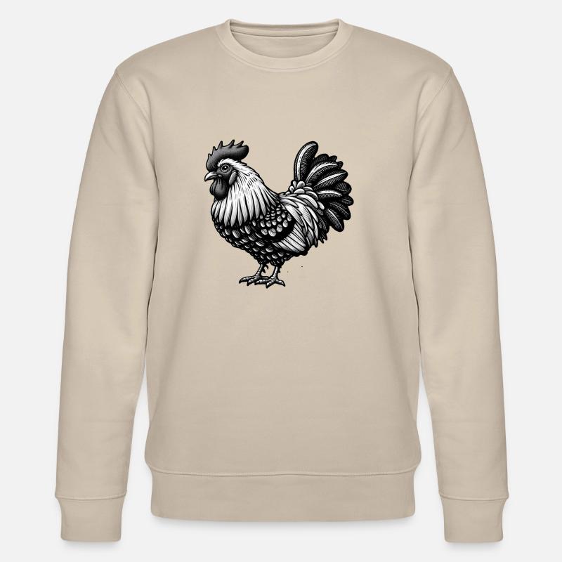 Illustration de coq complexe - Sweat bio CHANGER Stanley/Stella Unisexe - beige