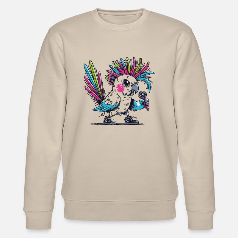 Punk Kakadu mit Irokesenschnitt - Stanley/Stella Unisex Bio-Sweatshirt CHANGER - Beige
