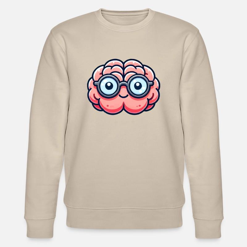 brain comic nerd - Stanley/Stella CHANGER Unisex Organic Sweatshirt - beige