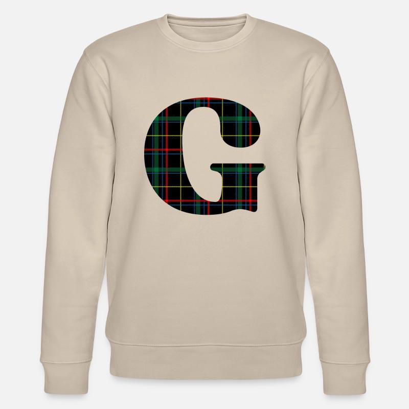 Monogramm g Schottischer Tartan - Stanley/Stella Unisex Bio-Sweatshirt CHANGER  - Beige