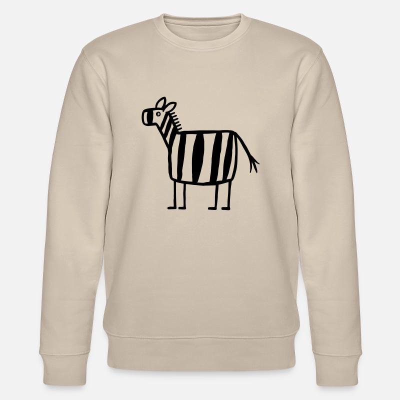 Zebra - Zèbre - Sweat bio CHANGER Stanley/Stella Unisexe - beige