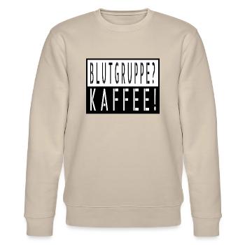 kaffee tasse coffeeshop witzig geek - Stanley/Stella Unisex Bio-Sweatshirt CHANGER  - Beige - Vorne - Nik (191cm) & Marisol (170cm)