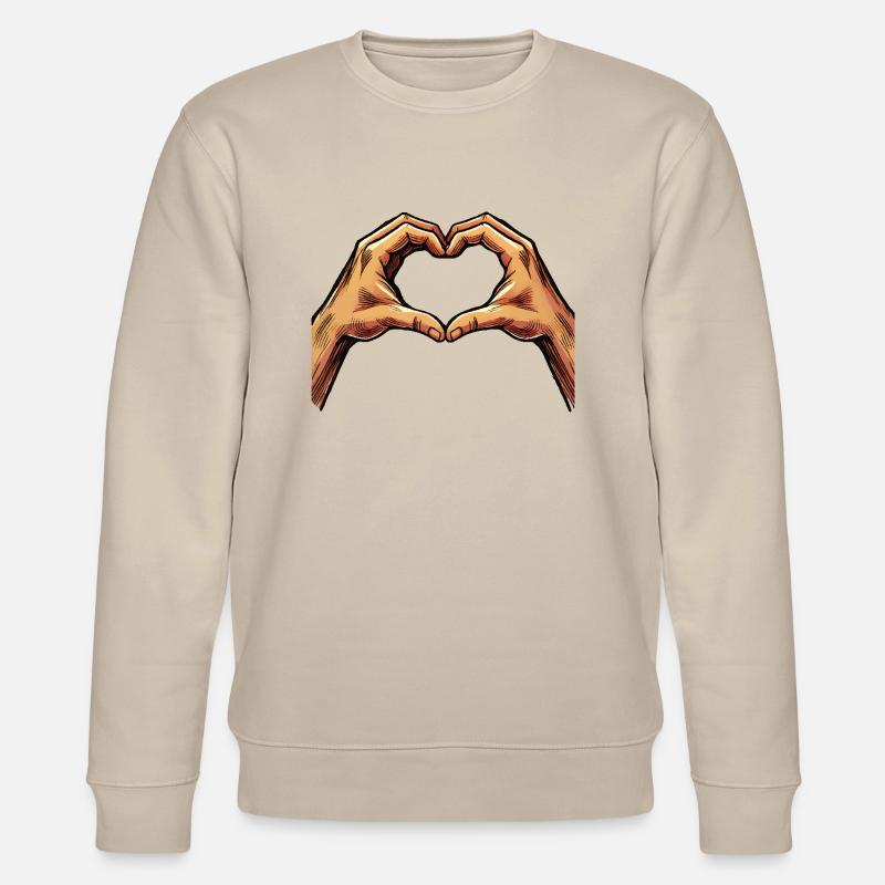 hand herz - Stanley/Stella Unisex Bio-Sweatshirt CHANGER  - Beige