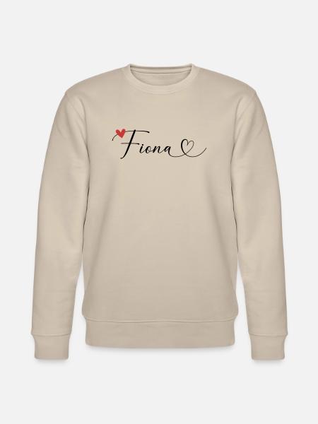 Fiona Nom Prénom Calligraphie coeur - Sweat bio CHANGER Stanley/Stella Unisexe - beige